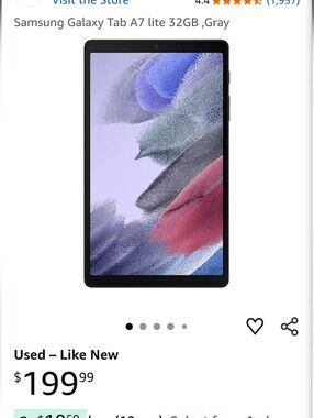 Samsung Tablet in Gray and Black - Slim Display